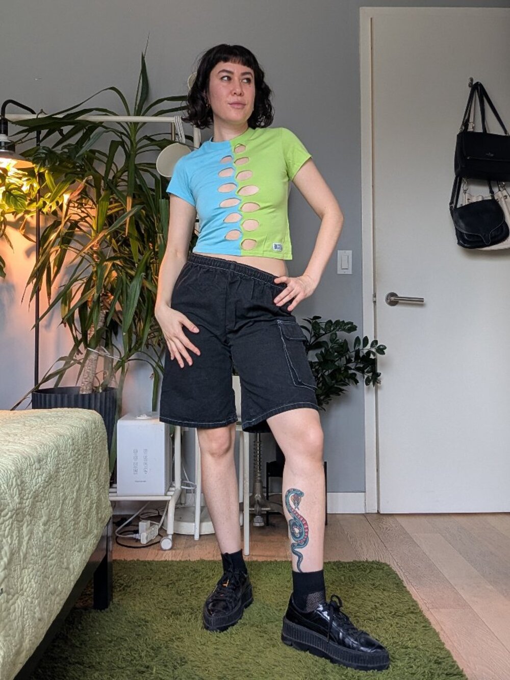 *NWOT* RAGGED PRIEST Seen Tee with front cutouts, size XS